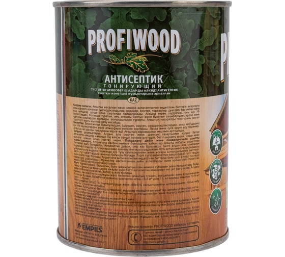 Алкидный антисептик PROFIWOOD (тонирующий; атмосферостойкий; рябина; 0.8 л; 0.7 кг) 67057