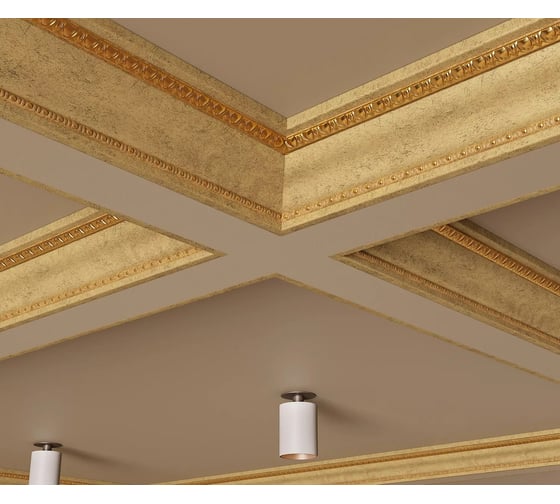 Карниз Cosca Decor интерьерный багет, 60 мм, античное золото СПБ035791