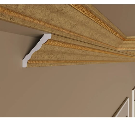 Карниз Cosca Decor интерьерный багет, 60 мм, античное золото СПБ035791