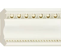 Карниз Cosca Decor 80 мм, белый с золотом СПБ023870