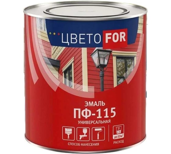 Эмаль ЦВЕТОFOR ПФ-115 зеленая, банка 1,9 кг 222709