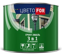 Грунт-эмаль на ржавчину 3 в 1 ЦВЕТОFOR серая, банка 1,9 кг 222711