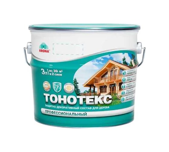 Пропитка для дерева KRONA Тонотекс для наружных и внутренних работ, махагон 2,5 л 66331083
