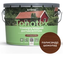 Пропитка для дерева KRONA Тонотекс для наружных и внутренних работ, палисандр-шоколад 9 л 66333957