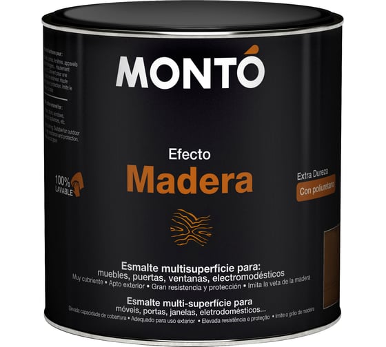 Эмаль сатиновая с имитацией дерева MONTO ESMALTE EFECTO MADERA ROBLE дуб, 0,5л 501970.IM01.500