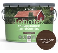 Пропитка для дерева KRONA Тонотекс для наружных и внутренних работ, палисандр-мокко 9 л 66335098