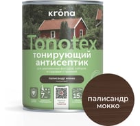 Пропитка для дерева KRONA Тонотекс для наружных и внутренних работ, палисандр-мокко 0,75 л 66335050
