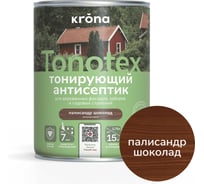 Пропитка для дерева KRONA Тонотекс для наружных и внутренних работ, палисандр-шоколад 0,75 л 66333964