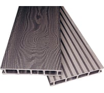 Двухсторонняя террасная доска ВудДекер WD-Standard крупный вельвет, серый DSKV4