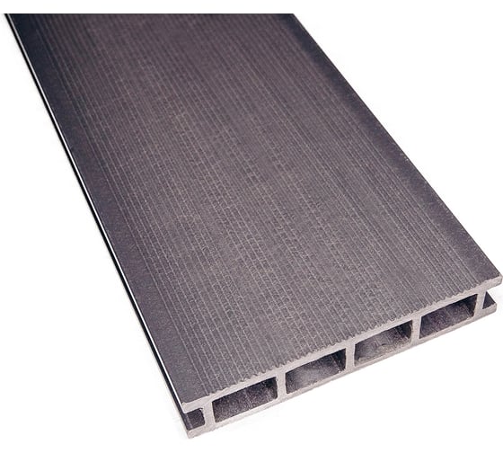 Террасная доска ВудДекер WD Standard мелкий вельвет, ПВХ, серый, 25x145x3000 мм DSMV3S