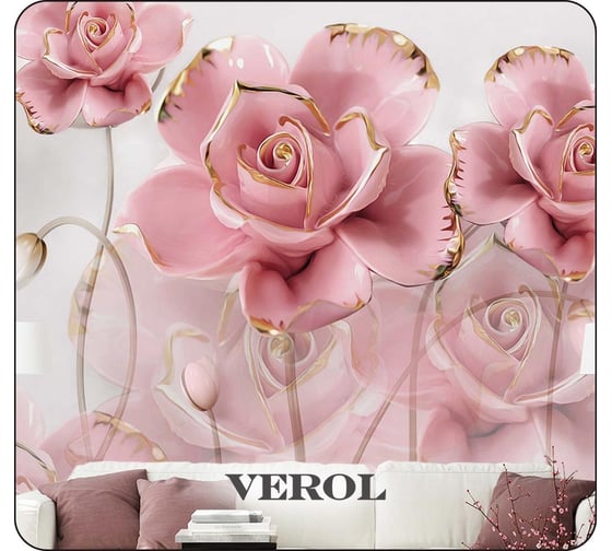 Флизелиновые фотообои Verol Цветы 3D встык 10-ФФО_04729