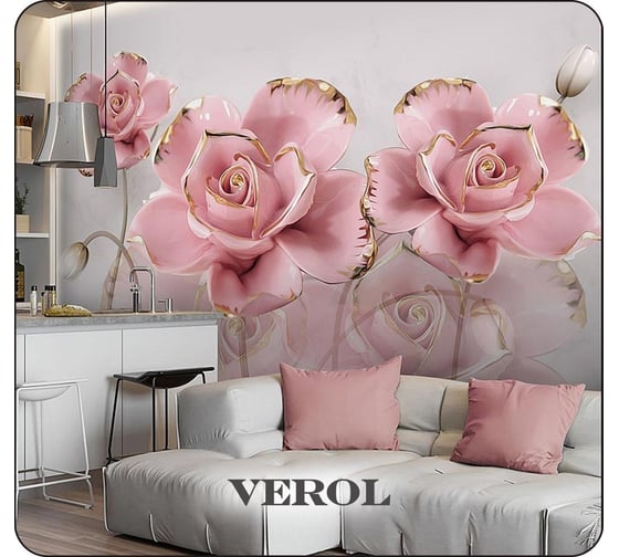 Флизелиновые фотообои Verol Цветы 3D встык 10-ФФО_04729