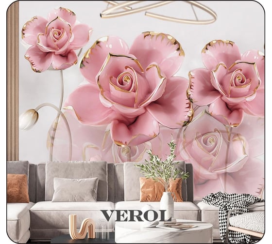 Флизелиновые фотообои Verol Цветы 3D встык 10-ФФО_04729