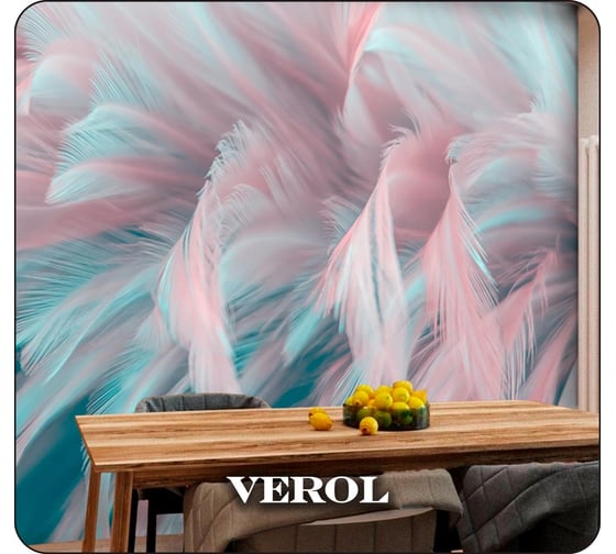 Флизелиновые фотообои Verol Розовые перья встык 3-ФФО_04202