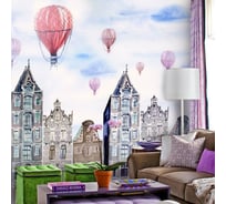 Флизелиновые фотообои Verol Воздушные шары и город встык 5-ФФО_02837