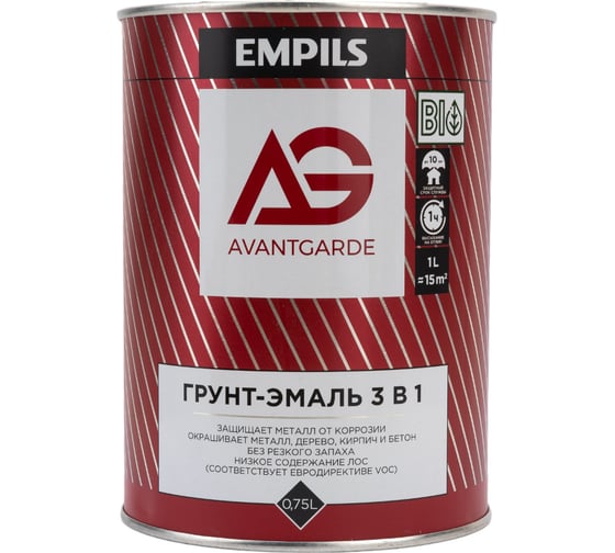 Грунт - эмаль Avantgarde глянцевая, зеленая RAL 6016, 0.75 л, 0.9 кг 80502