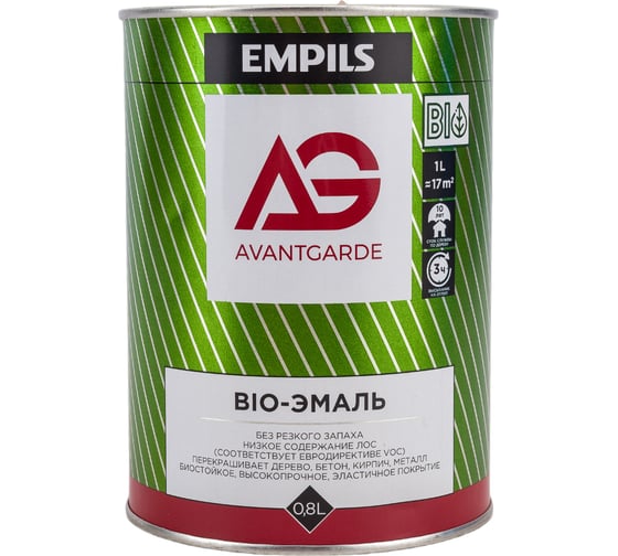 Эмаль Avantgarde база А, глянцевая, белая, 0.8 л, 1 кг 79583