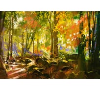 Обои Антимаркер Milan Солнечный лес масло 300x200 см M7038