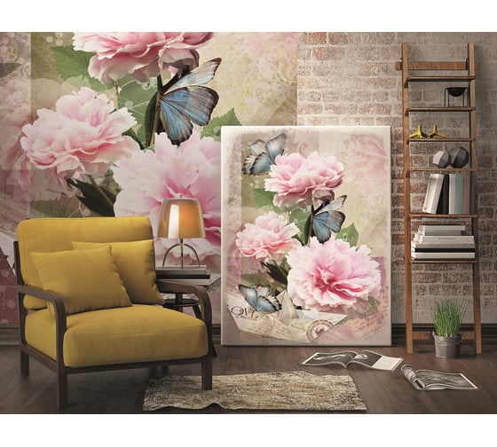 Обои Антимаркер Milan Цветы и бабочки, 200x270 см M 293