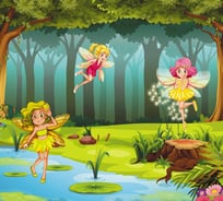 Обои Антимаркер Milan Лесные феи, 300x270 см M 358