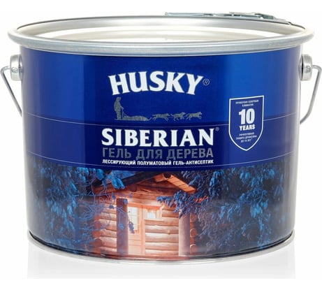 Гель-антисептик для дерева HUSKY SIBERIAN полуматовый бесцветный 9 л 25298