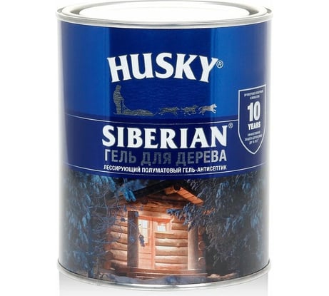 Гель-антисептик для дерева HUSKY SIBERIAN полуматовый белый 0,9 л 25273