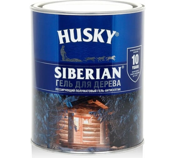 Гель-антисептик для дерева HUSKY SIBERIAN полуматовый белый 0,9 л 25273