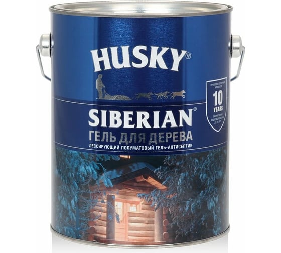 Гель-антисептик для дерева HUSKY SIBERIAN полуматовый красное дерево 2,7 л 25289
