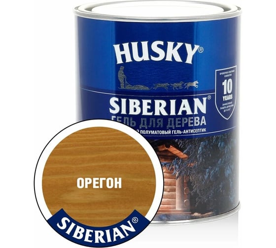 Гель-антисептик для дерева HUSKY SIBERIAN полуматовый орегон 0,9 л 25278