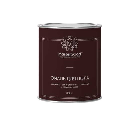 Эмаль для пола MasterGood MG красно - коричневая (0,9 кг) МГ-ЭмПол-0,9/кк