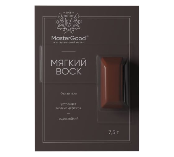 Мягкий воск для реставрации деревянных, ламинированных, пластиковых поверхностей MasterGood MG МАХАГОН №62 МГ-воск/мах