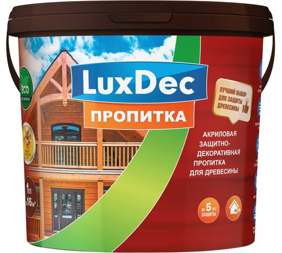 Защитная декоративная пропитка LuxDec дуб 5л, 14568