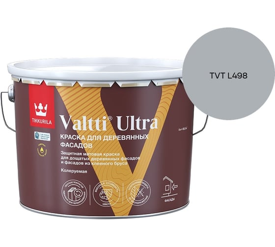 Краска для деревянных фасадов Tikkurila VALTTI ULTRA A мат 9л 700014130_TVT L498