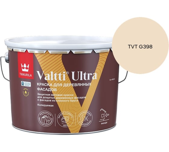 Краска для деревянных фасадов Tikkurila VALTTI ULTRA A мат 9л 700014130_TVT G398