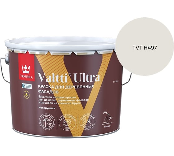 Краска для деревянных фасадов Tikkurila VALTTI ULTRA A мат 9л 700014130_TVT H497
