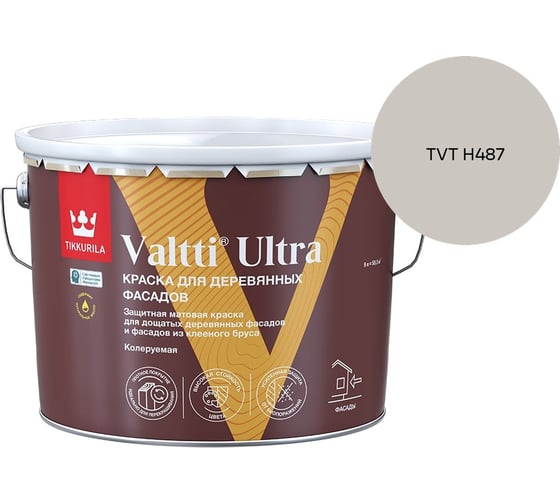 Краска для деревянных фасадов Tikkurila VALTTI ULTRA A мат 9л 700014130_TVT H487