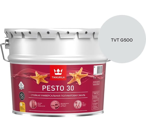 Краска Tikkurila PESTO 30 A полуматовая 9л 700001172_TVT G500