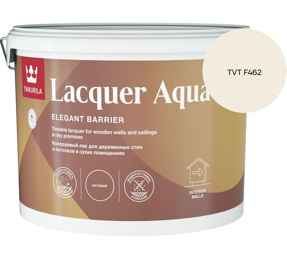 Лак интерьерный Tikkurila LACQUER AQUA EP матовый 9л 700001139_TVT F462