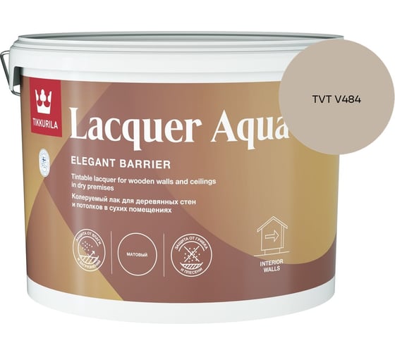 Лак интерьерный Tikkurila LACQUER AQUA EP матовый 9л 700001139_TVT V484