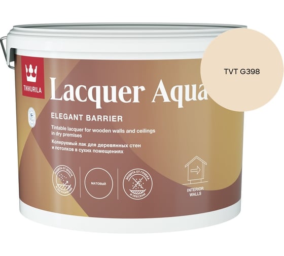 Лак интерьерный Tikkurila LACQUER AQUA EP полуглянцевый 9л 700001141_TVT G398