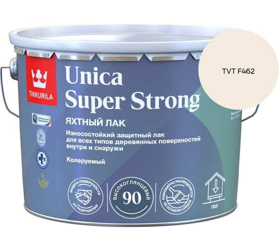 Лак универсальный Tikkurila UNICA SUPER STRONG EP высокоглянцевый 9л 700014010_TVT F462