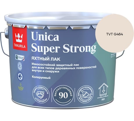 Лак универсальный Tikkurila UNICA SUPER STRONG EP высокоглянцевый 9л 700014010_TVT G464