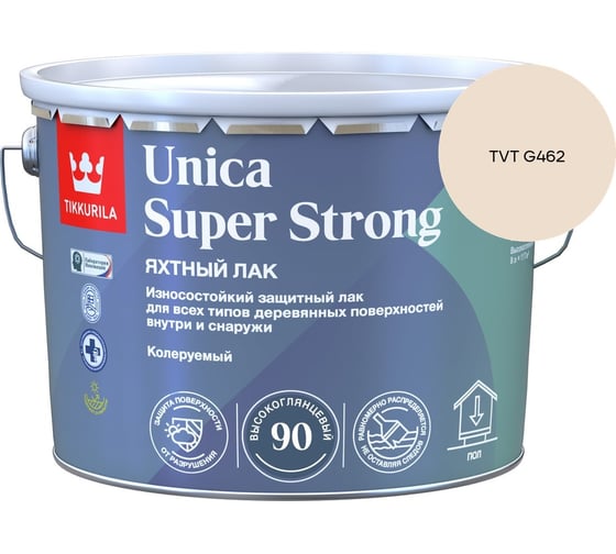 Лак универсальный Tikkurila UNICA SUPER STRONG EP высокоглянцевый 9л 700014010_TVT G462