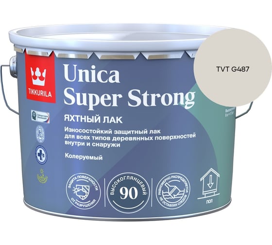 Лак универсальный Tikkurila UNICA SUPER STRONG EP высокоглянцевый 9л 700014010_TVT G487