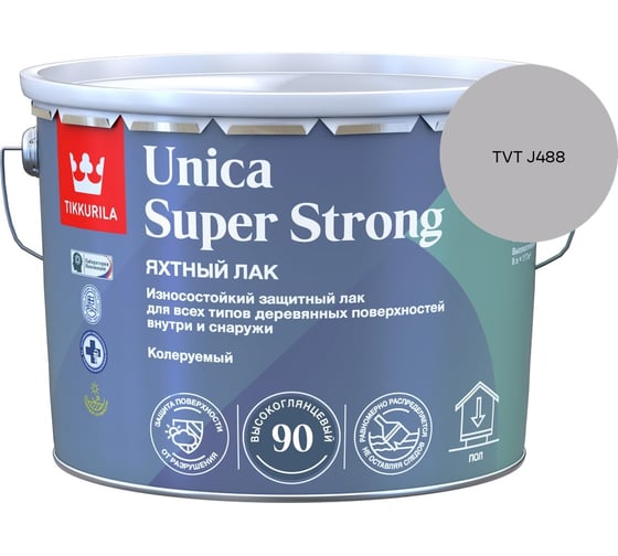 Лак универсальный Tikkurila UNICA SUPER STRONG EP высокоглянцевый 9л 700014010_TVT J488