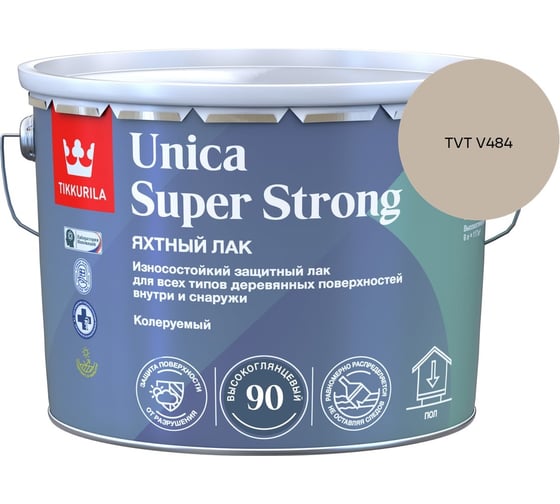 Лак универсальный Tikkurila UNICA SUPER STRONG EP высокоглянцевый 9л 700014010_TVT V484