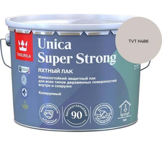 Лак универсальный Tikkurila UNICA SUPER STRONG EP высокоглянцевый 9л 700014010_TVT H486