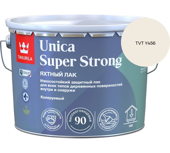 Лак универсальный Tikkurila UNICA SUPER STRONG EP высокоглянцевый 9л 700014010_TVT Y456