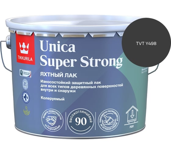 Лак универсальный Tikkurila UNICA SUPER STRONG EP высокоглянцевый 9л 700014010_TVT Y498