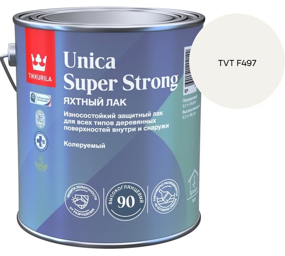Лак универсальный Tikkurila UNICA SUPER STRONG EP высокоглянцевый 2,7л 700014009_TVT F497 1